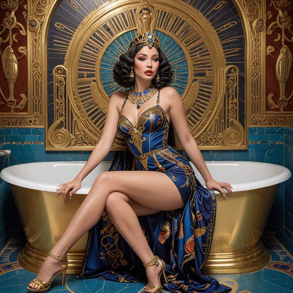 Egyptian Goddess in Golden Opulence