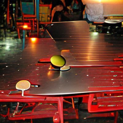 Ping Pong Night Cafe Scene
