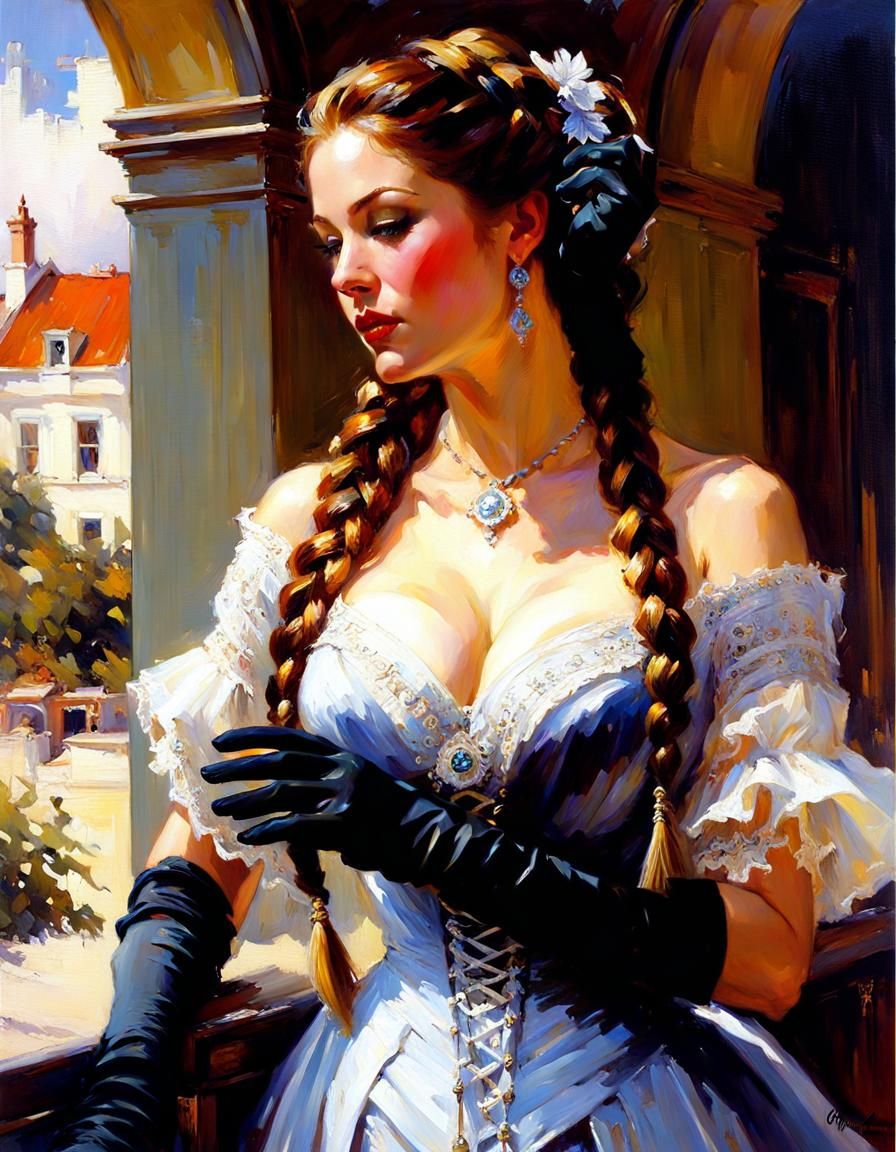 Elegant Victorian Woman Portrait in Classical Style