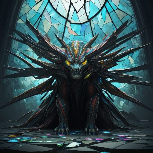 Hyperrealistic Mosaic Monster Concept Art