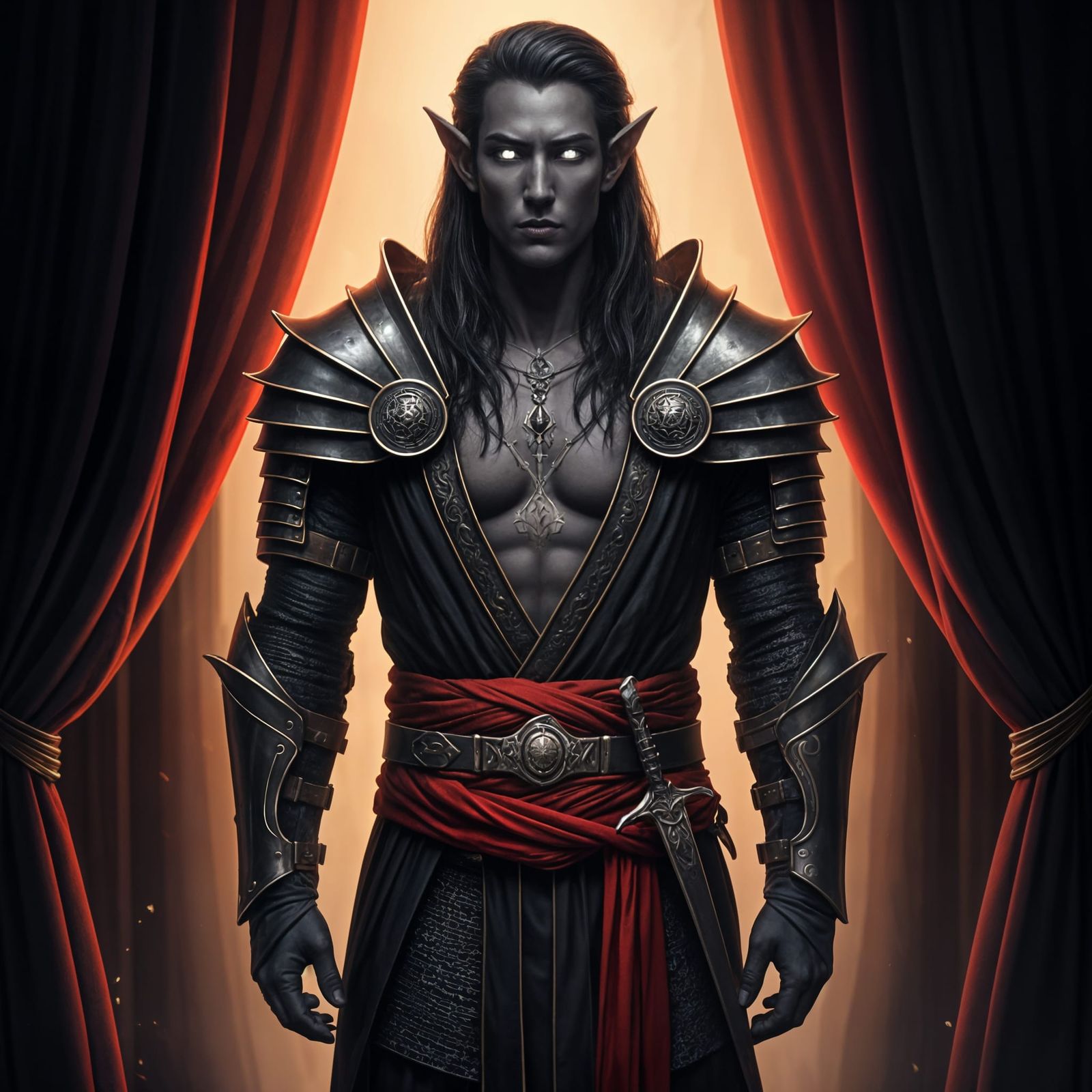 Dark Elf Guardian with Arcane Tattoos