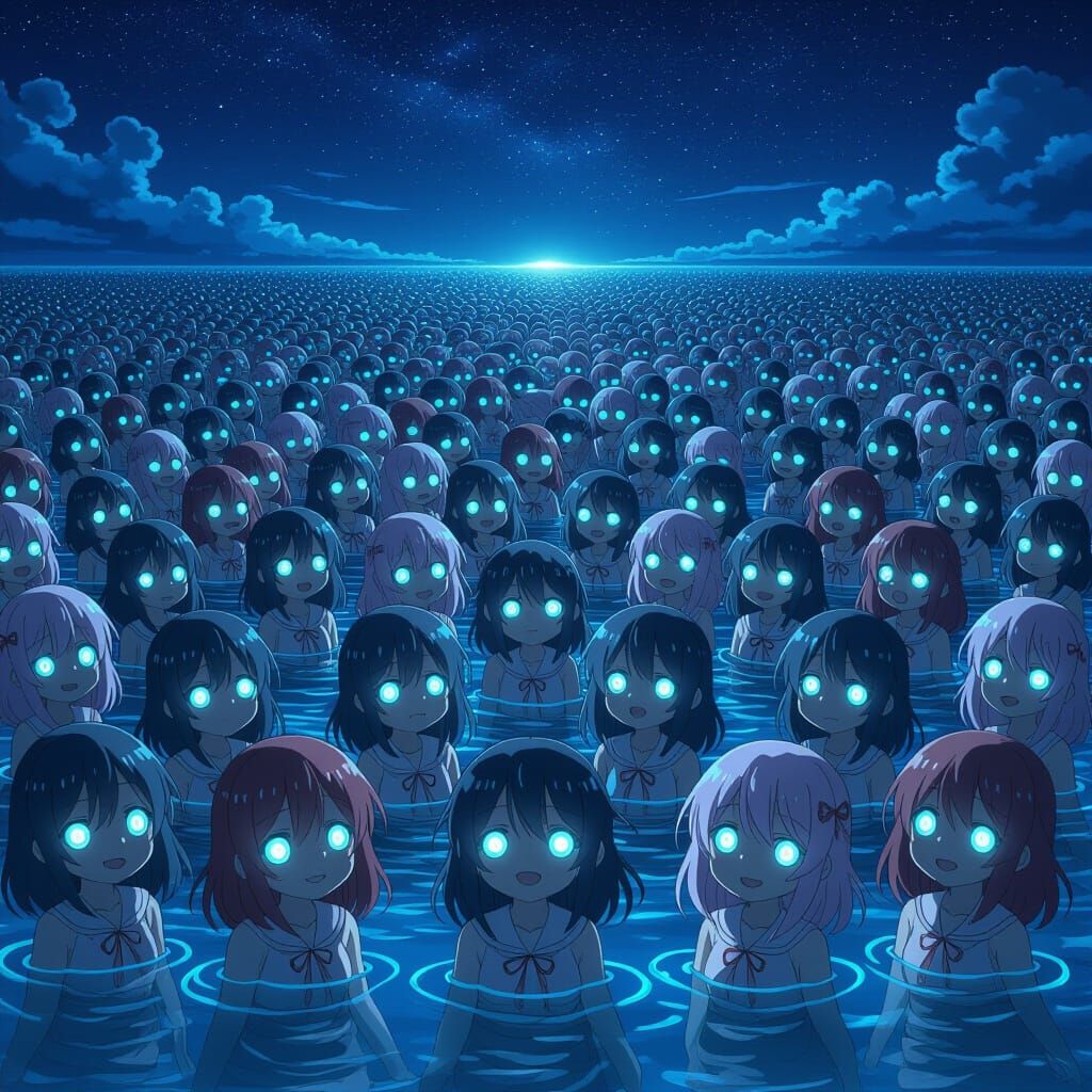 Anime Army Rising from the Ocean