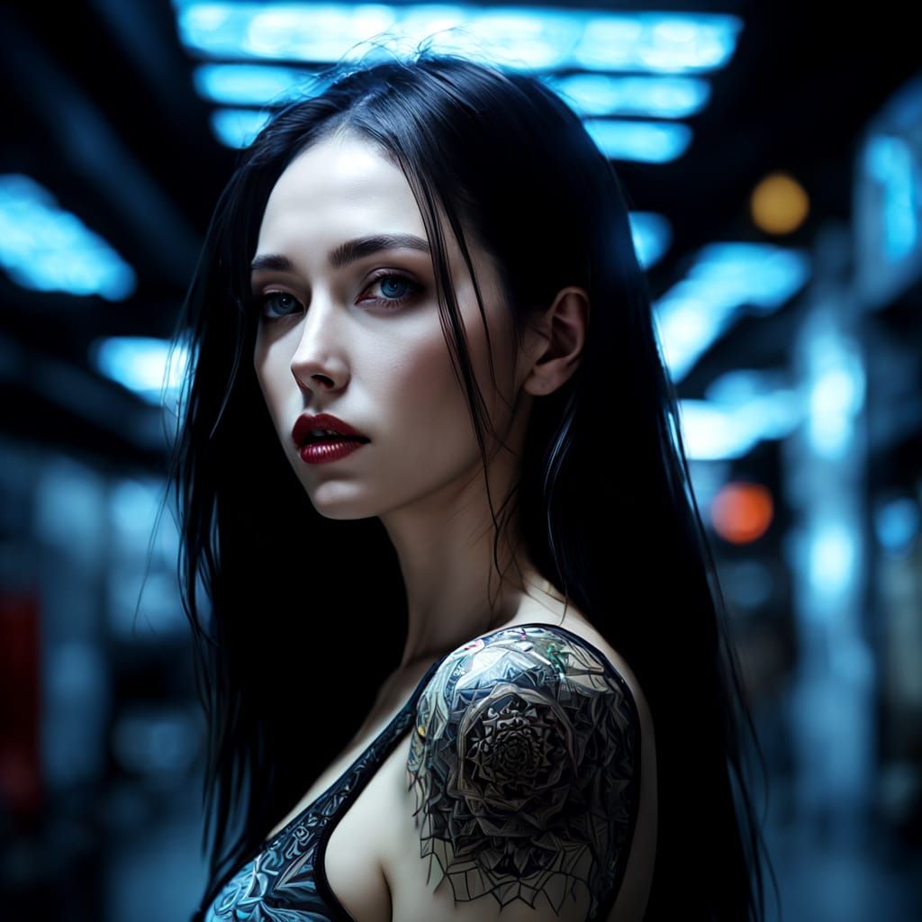 Surreal Ukiyo-e Goddess in Space