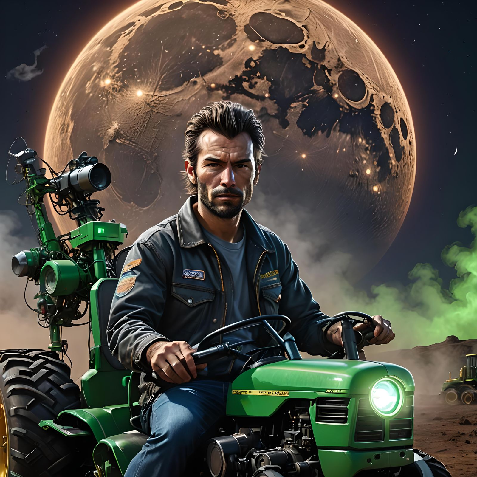 John Deere Tractor Portrait in Artgerm Style