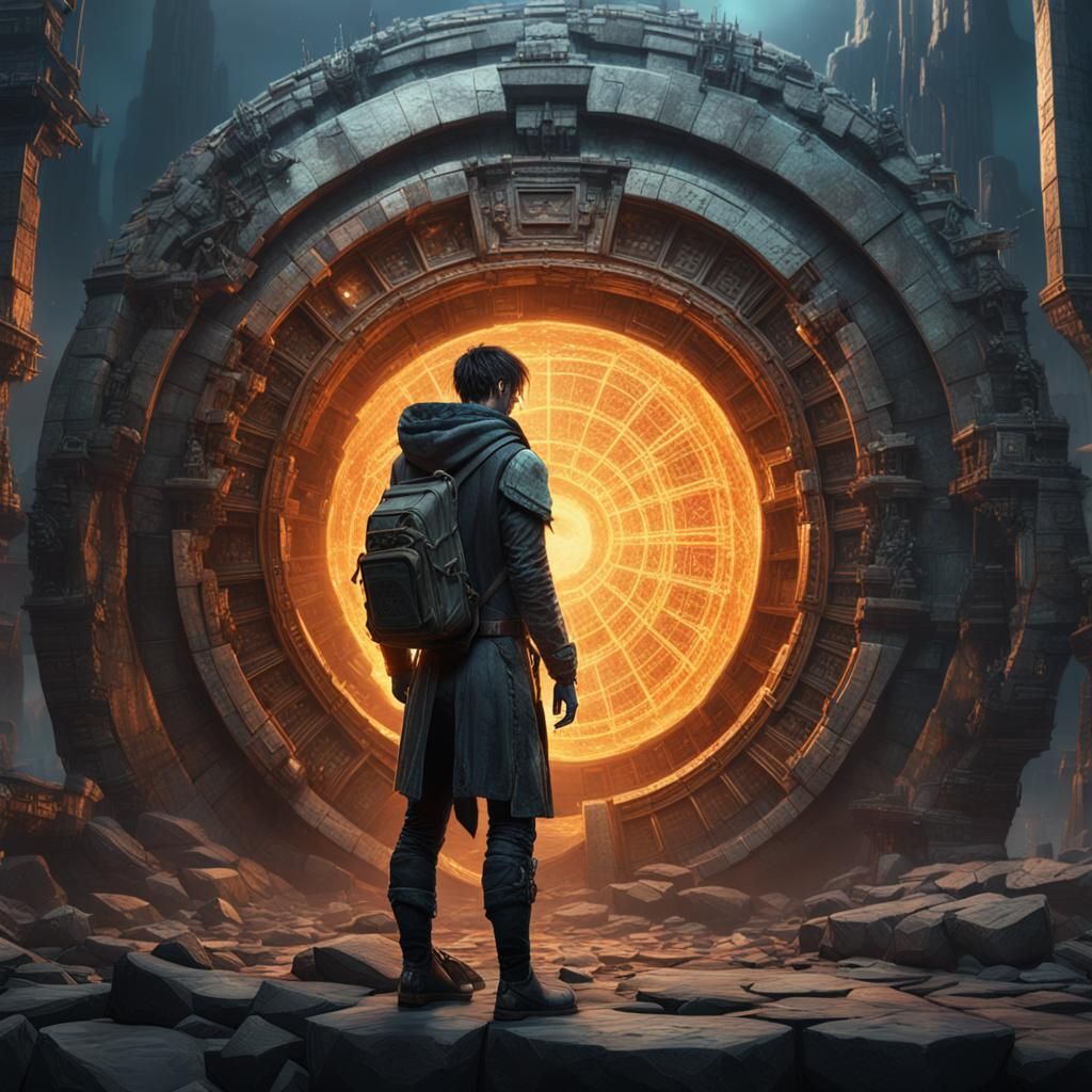 Man Before Portal: Post-Apocalyptic Fantasy Art