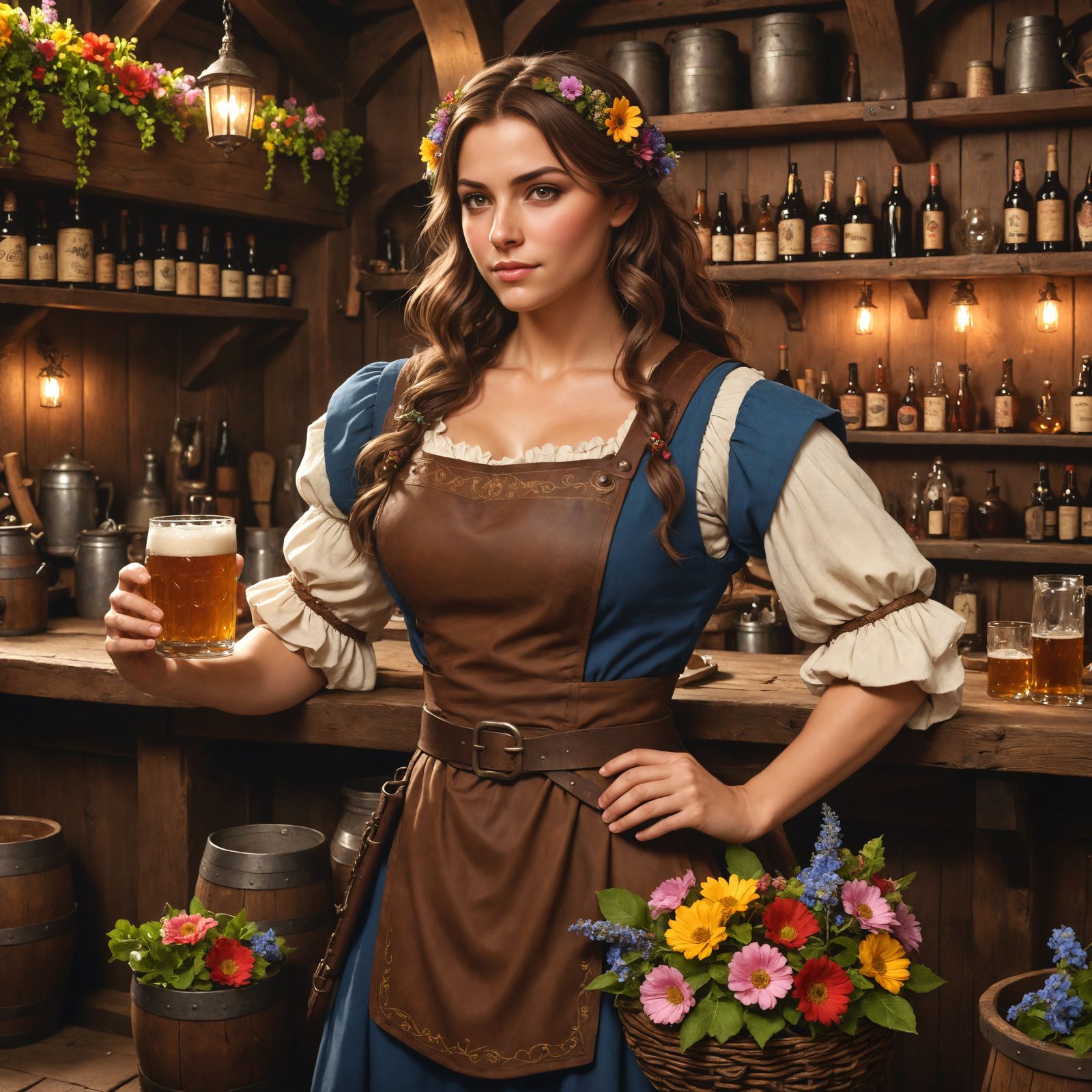 Charming Medieval Fantasy Barkeep with Ale
