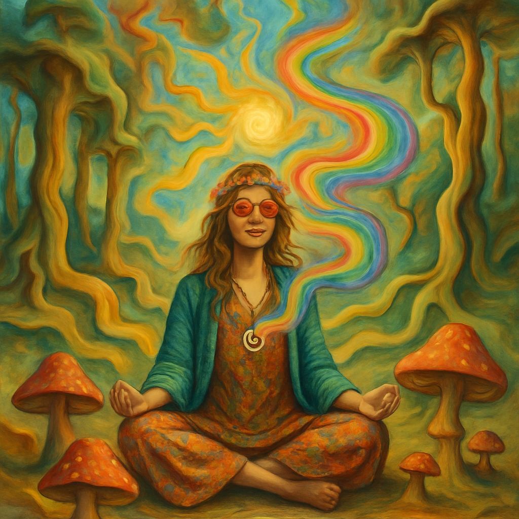 Psychedelic Forest Scene in Surrealist Style