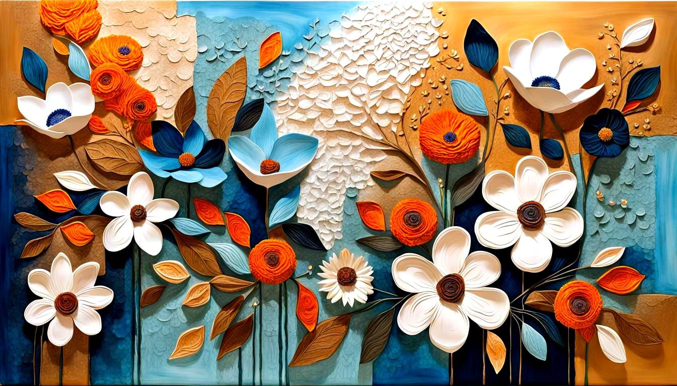 Textural Floral Art: A Visual Sensory Experience