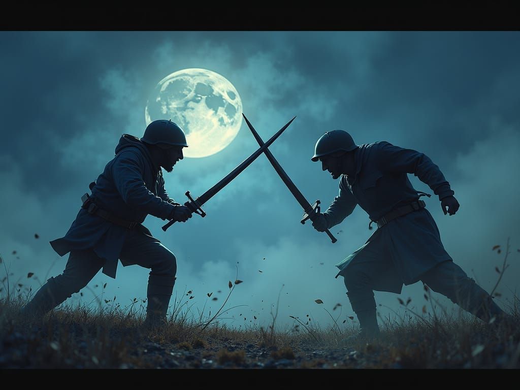 Ethereal Duel in Moonlit Twilight
