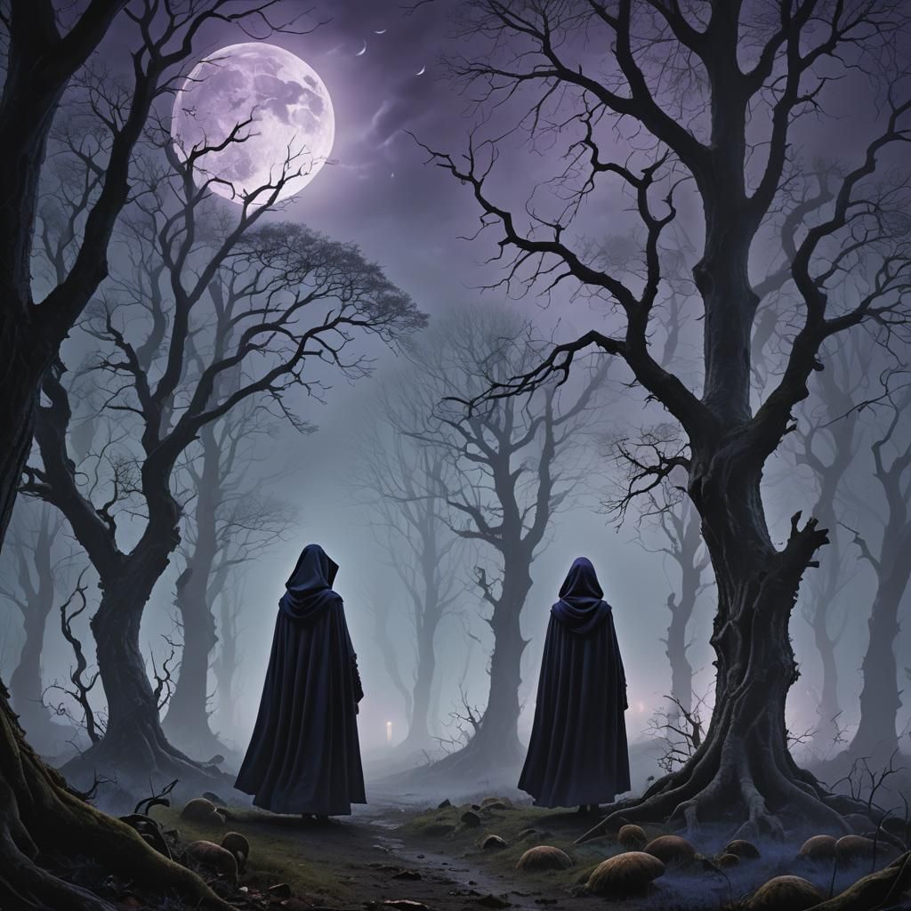 Mysterious Woman in Forest, Greg Rutkowski Style