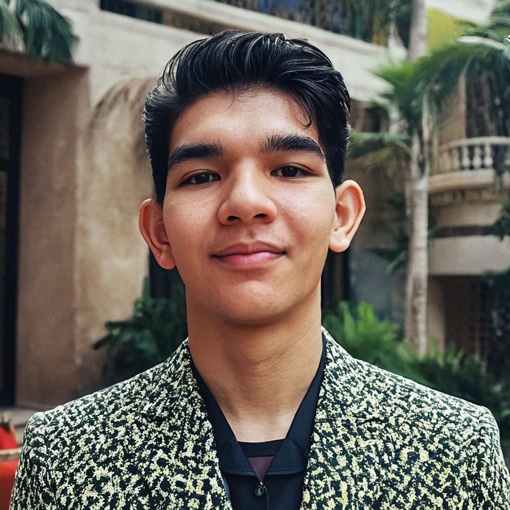 High-Fashion Asian Model in Luxurious Setting