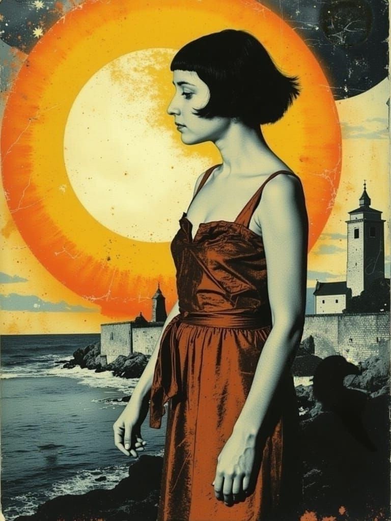 Golden Olga Portrait in a Vibrant Sunset Sky