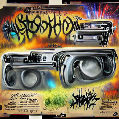 Hip-Hop Boombox Graffiti Airbrush Art Poster