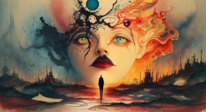 Surreal Dreamscape: Abstract Art Exploring Political Extremi...