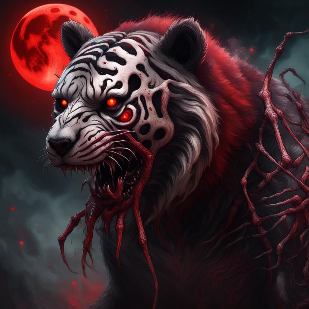 Undead Hybrid Creature Portrait in Surrealist Style