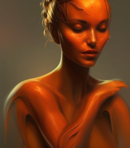 Arachnid Woman Portrait in Art Nouveau Style