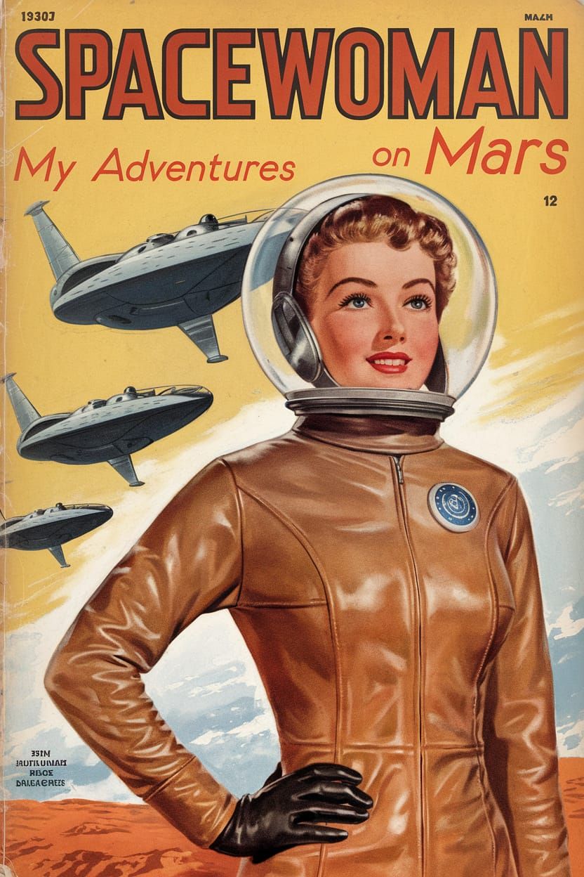 Vintage 1930s Spacewoman Magazine Cover