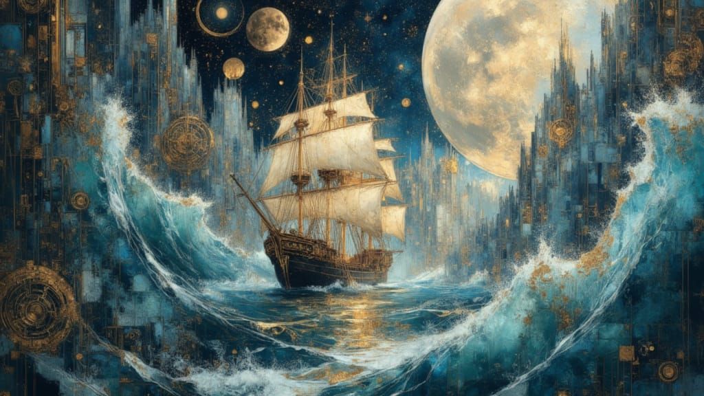 Majestic Ship Navigates Treacherous Waters