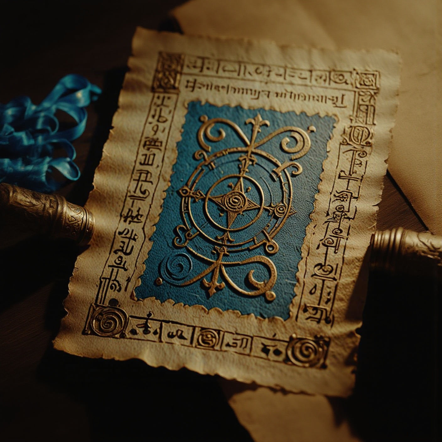 Ancient Magical Scroll Unfurled Cinematic Film Still