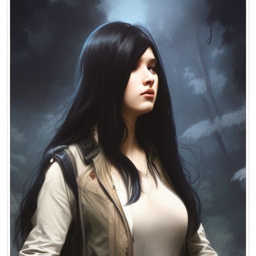 Detailed Portrait of Teenage Girl in Aviator Jacket