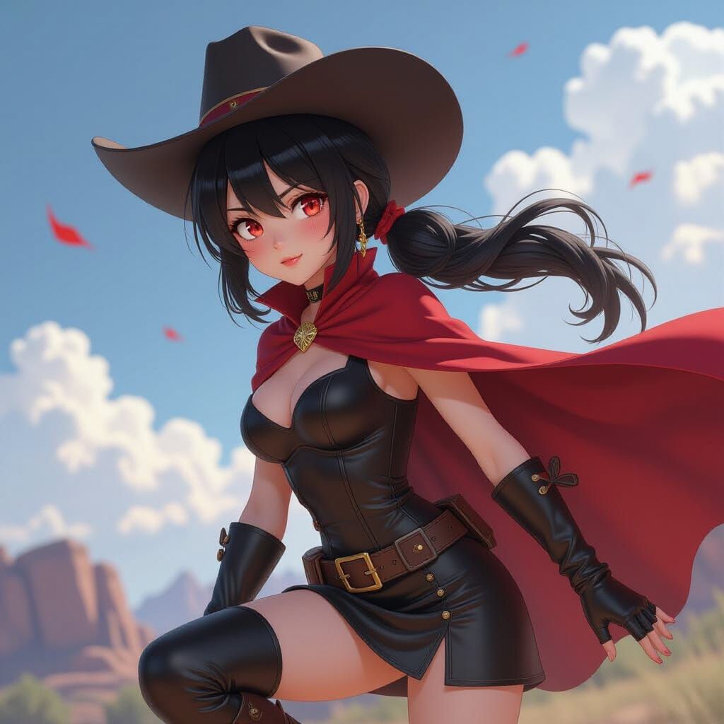 Megumin in Dynamic Cowboy Shot with Volumetric Lighting