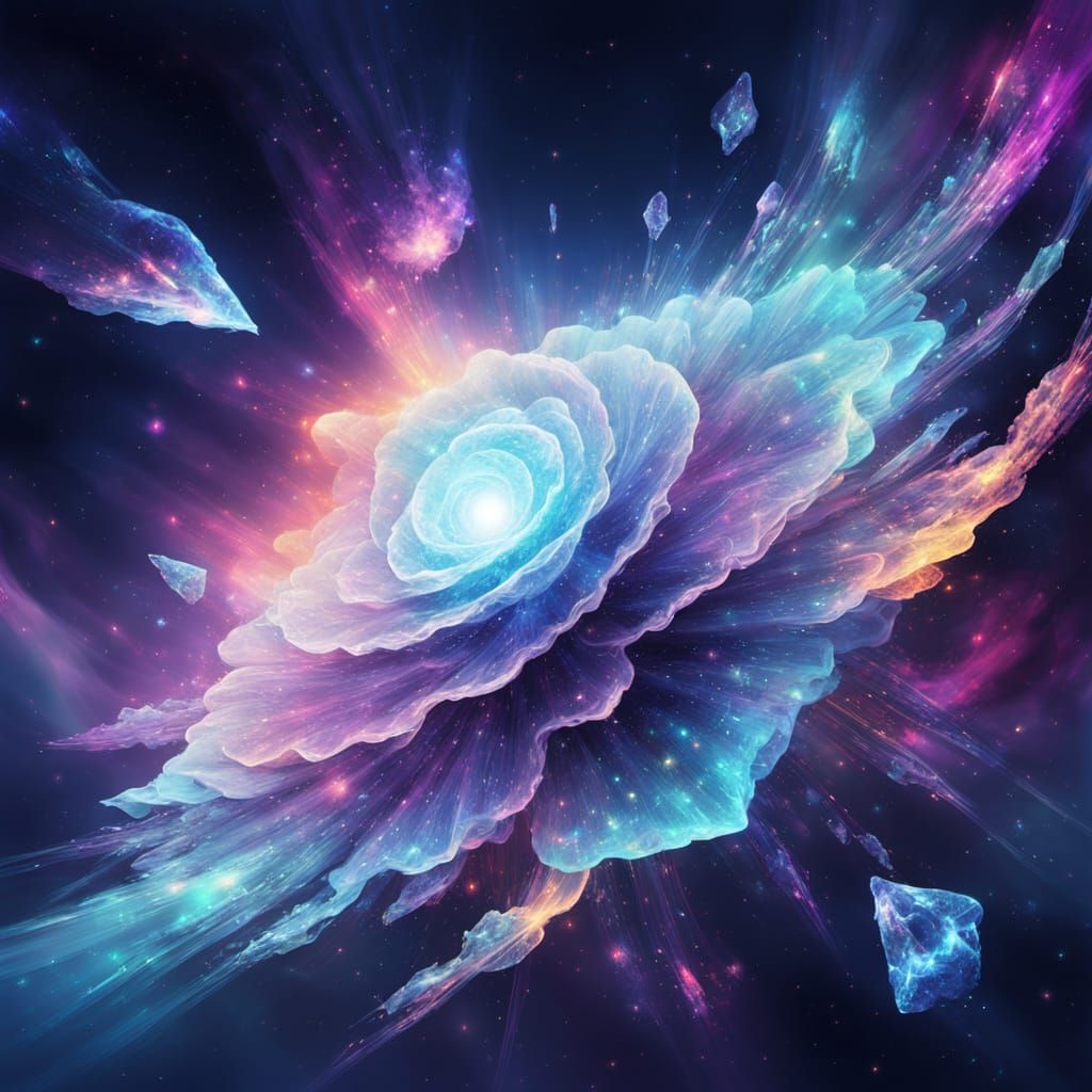 Ethereal Being Radiates Cosmic Luminescence in Futuristic Sc...