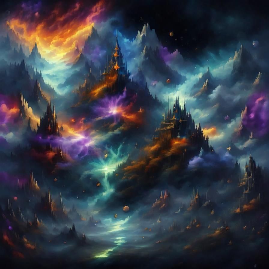 Gandalf Shreds: Electric Guitar in Space, Digital Art