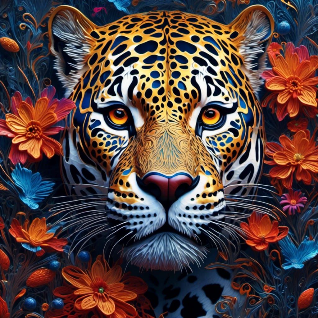 Hyperrealistic Jaguar Portrait in Cinematic Lighting