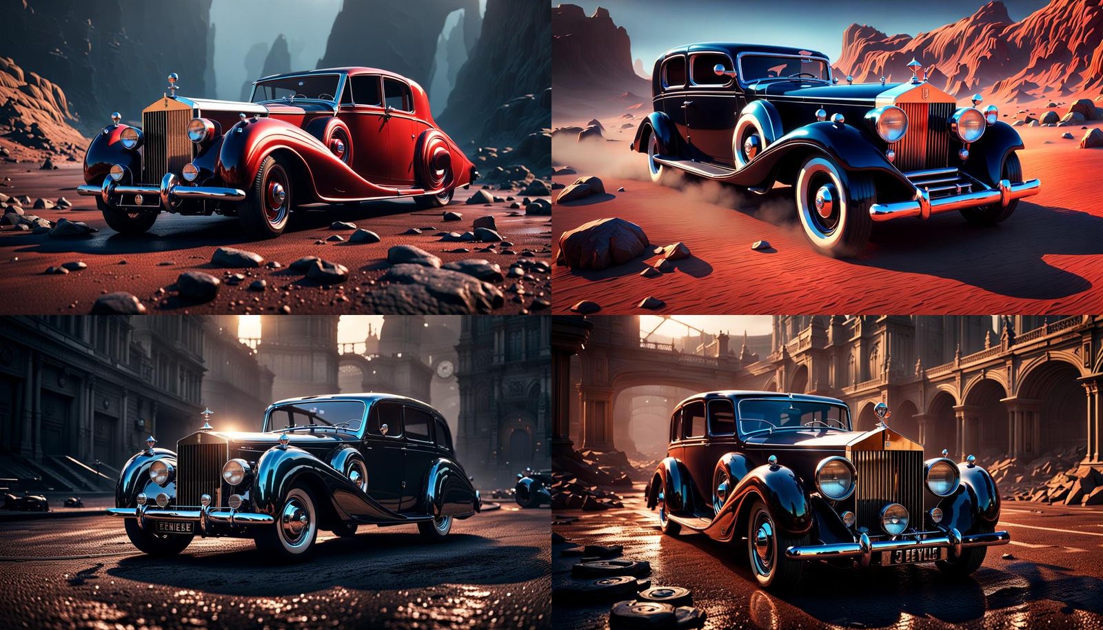 Hellish Rolls Royce in Abstract 3D Art