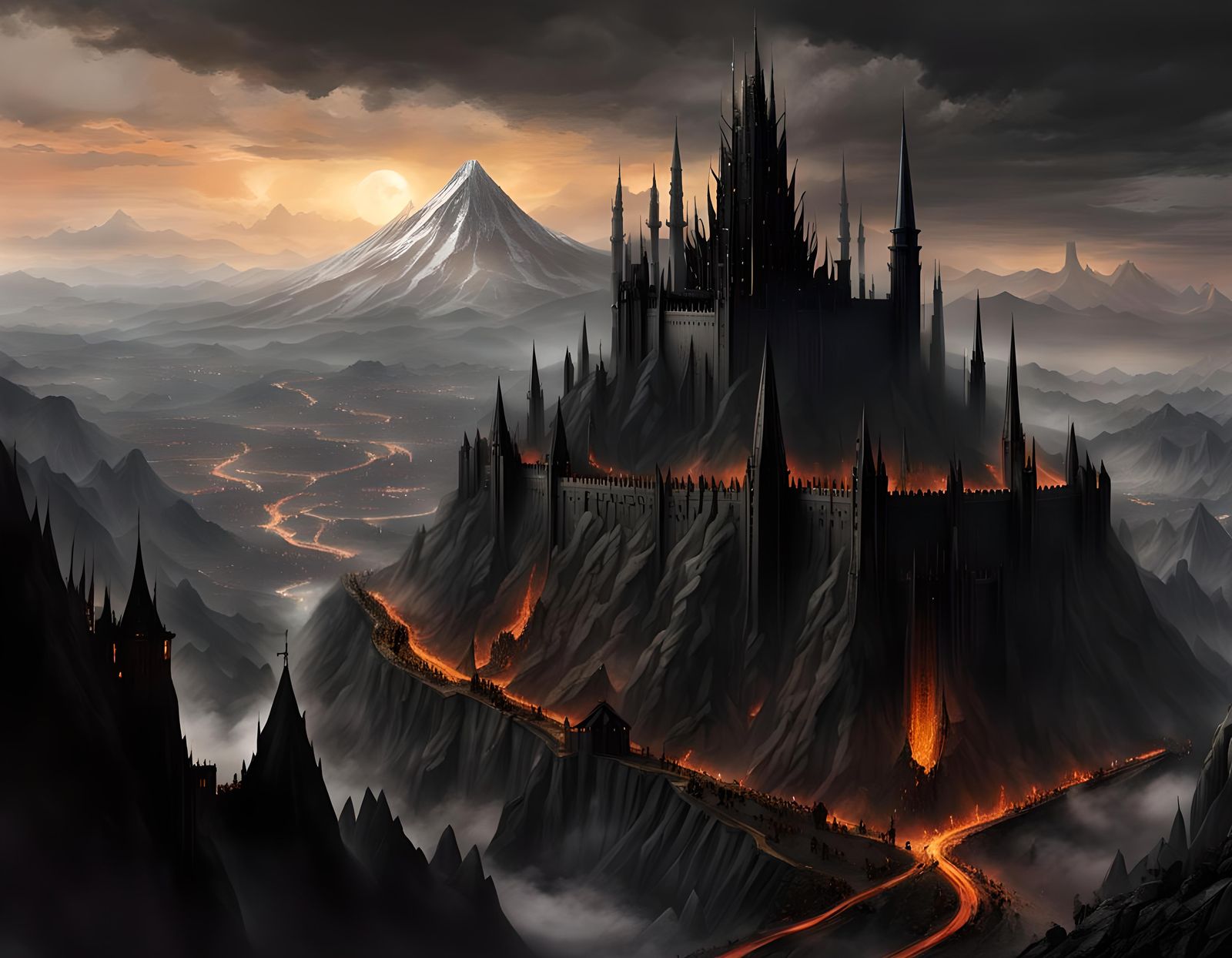 Mordor's Ominous Ramparts and the Black Tower