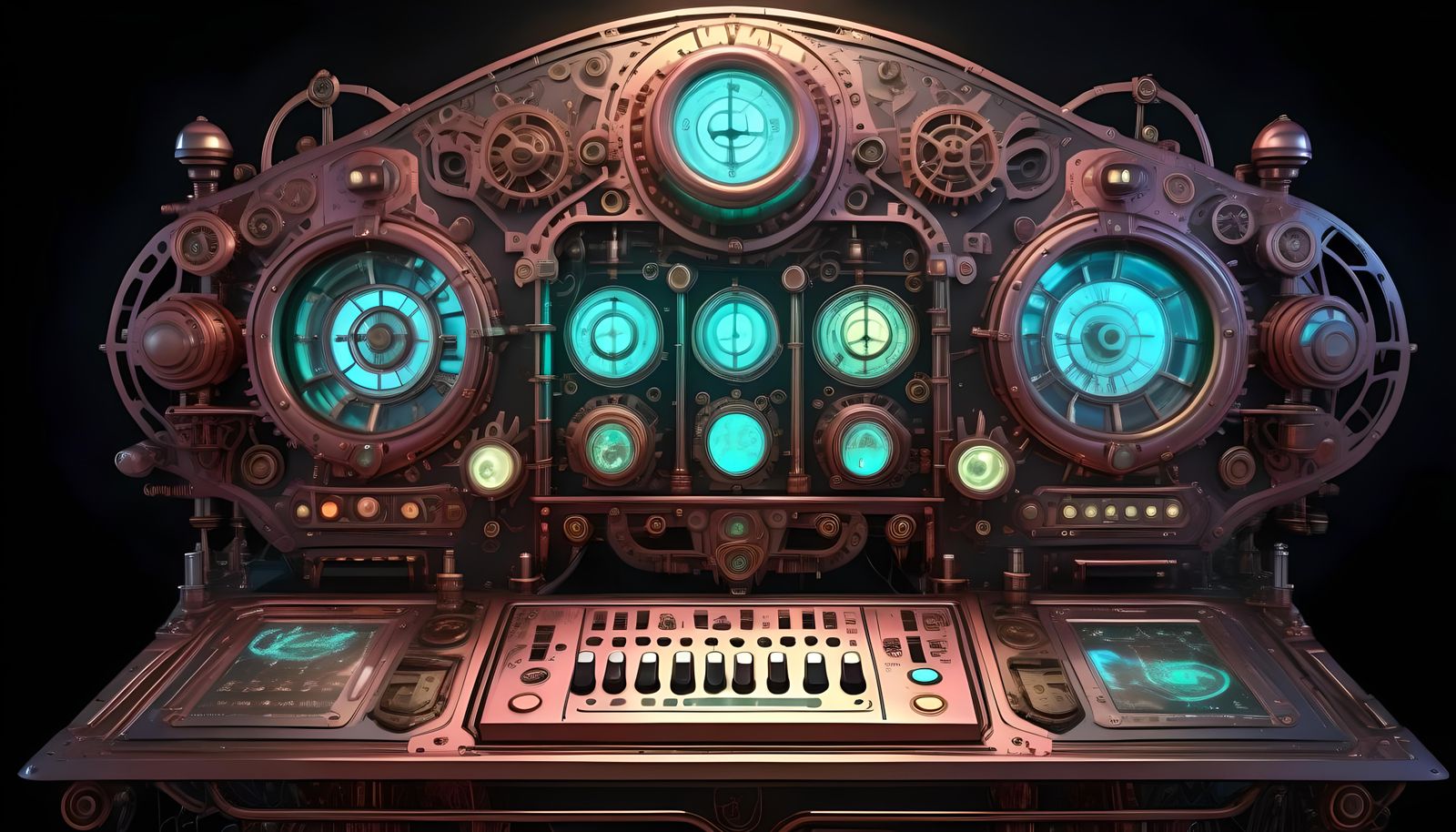 A Futuristic Steampunk Control Panel