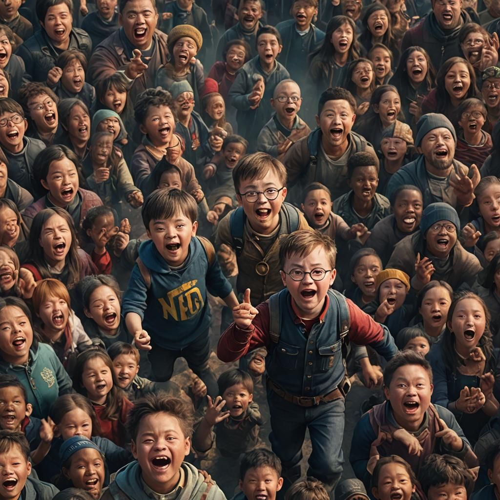Detailed Matte Painting of a Child with Down Syndrome