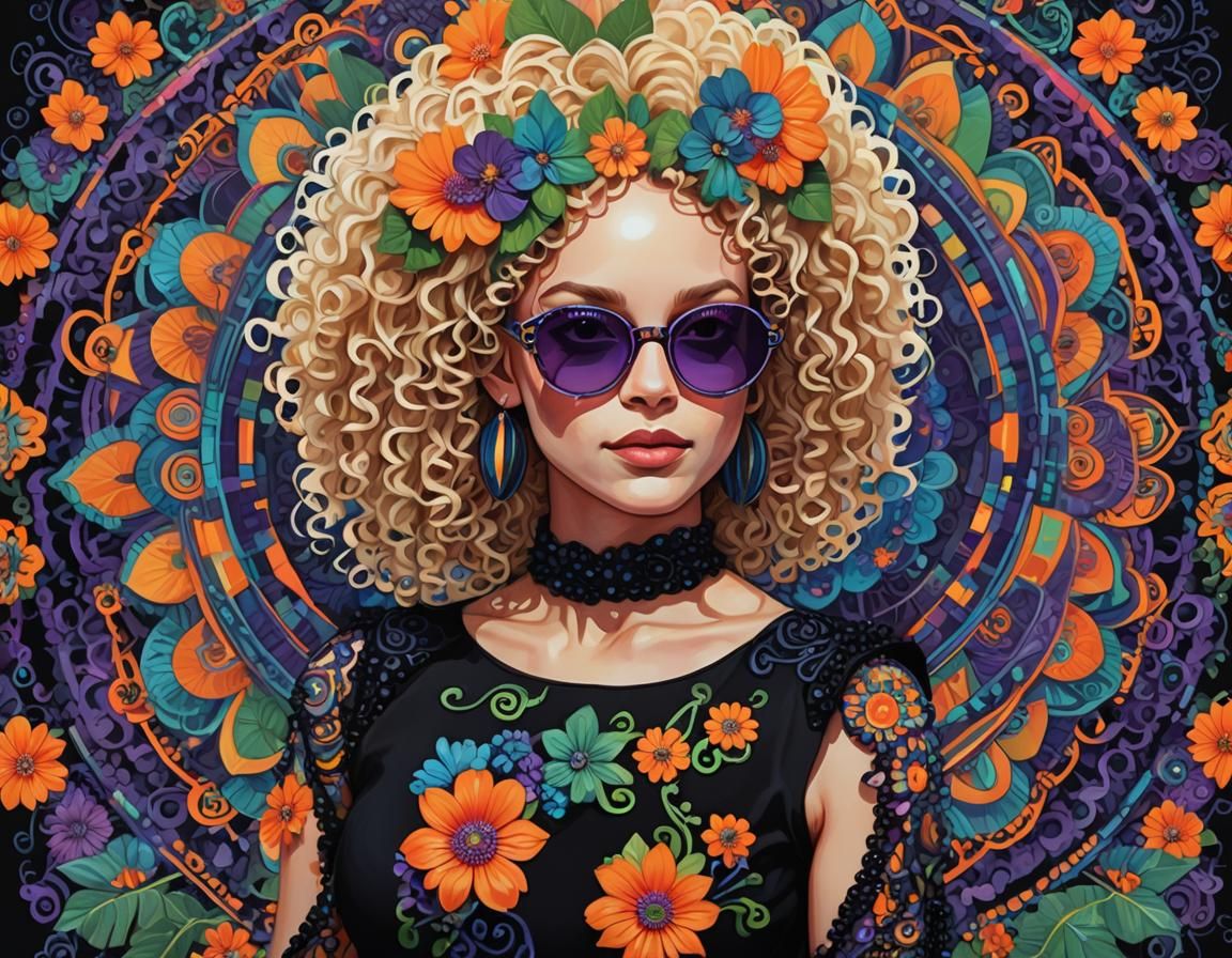 Psychedelic Portrait of a Woman in Digital Art