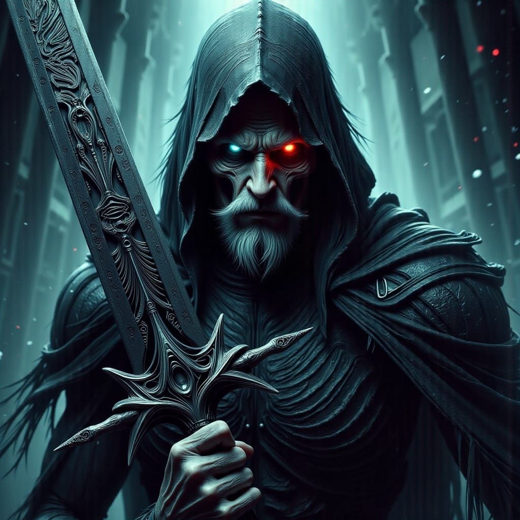 Battle-Hardened Warrior Wields Dark, Malicious Blade