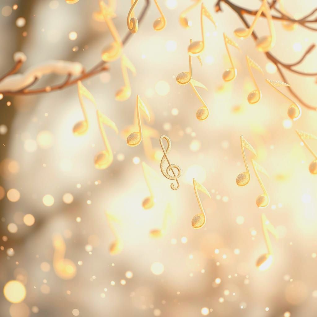 Melodic Ice Flakes Dance in Winter Sky