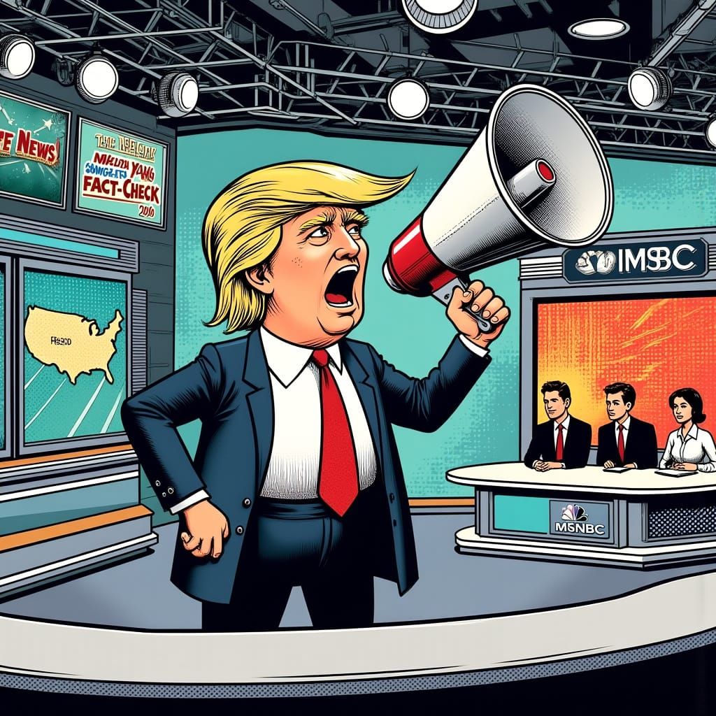 Donald Trump Shouts Fake News in Satirical MSNBC News Studio
