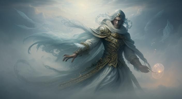 Ethereal Fantasy Shadow Figure in Soft Light