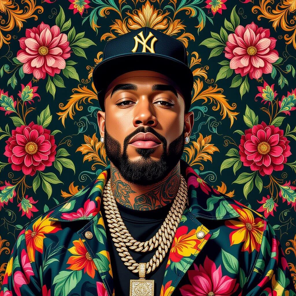 Hip-Hop Legend Portrait in Contemporary Style