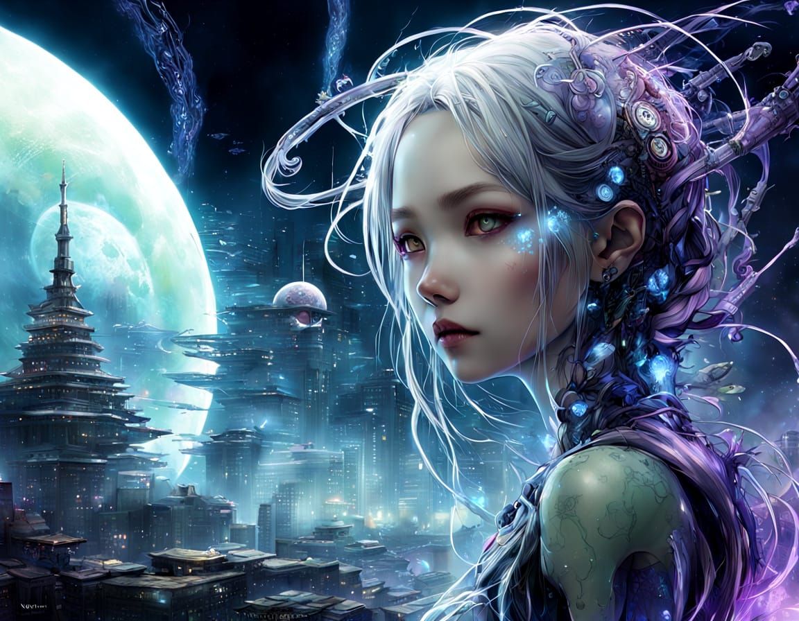 Biomechanical Humanity in Ethereal Future World