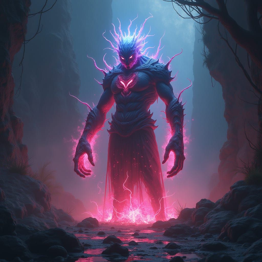 Radiant Golem in Mystic High-Fantasy World