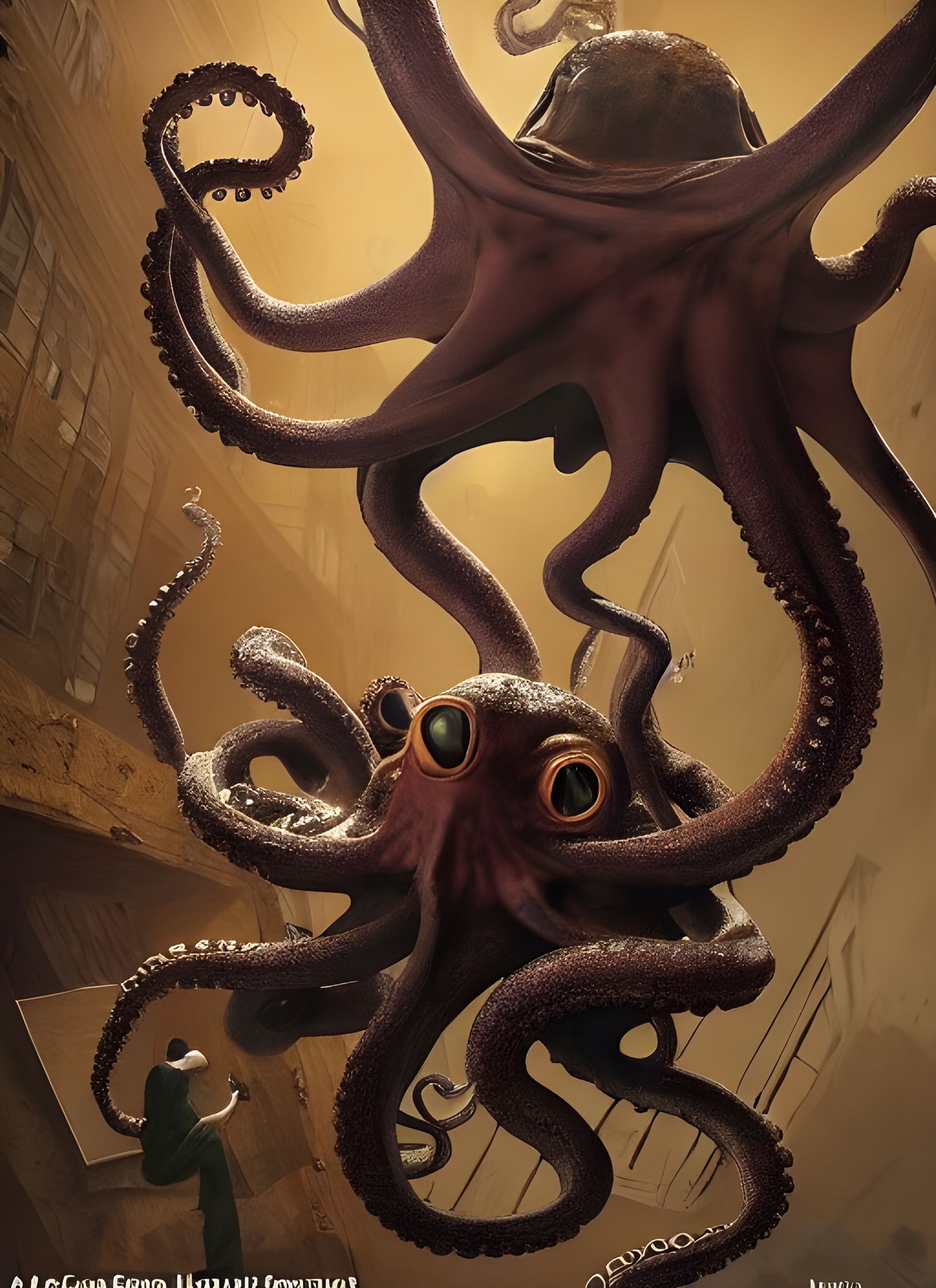 Octopus in a Cage: Detailed Golden Age Comic Art