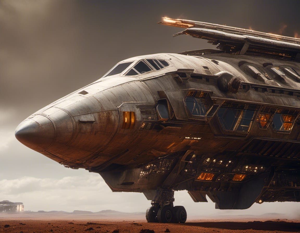Epic Space Shuttle Returns to Mars in Sci-Fi City
