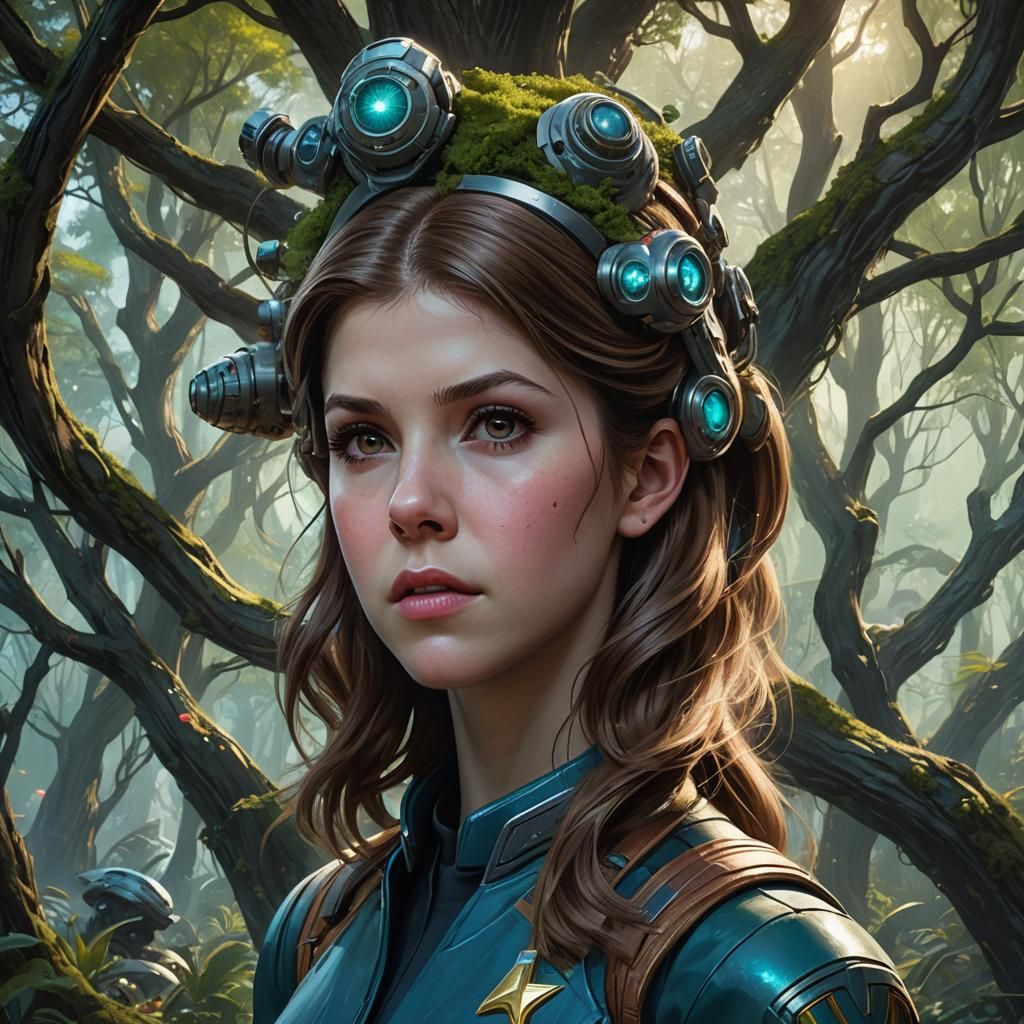 Anna Kendrick in 1950s Sci-Fi Star Trek Portrait