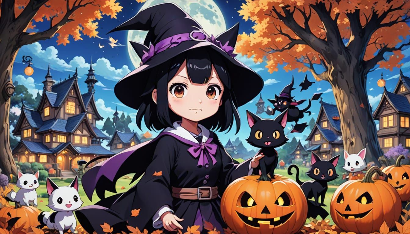 Cute Kuromi and Witches Exhibit in Autumn Garden