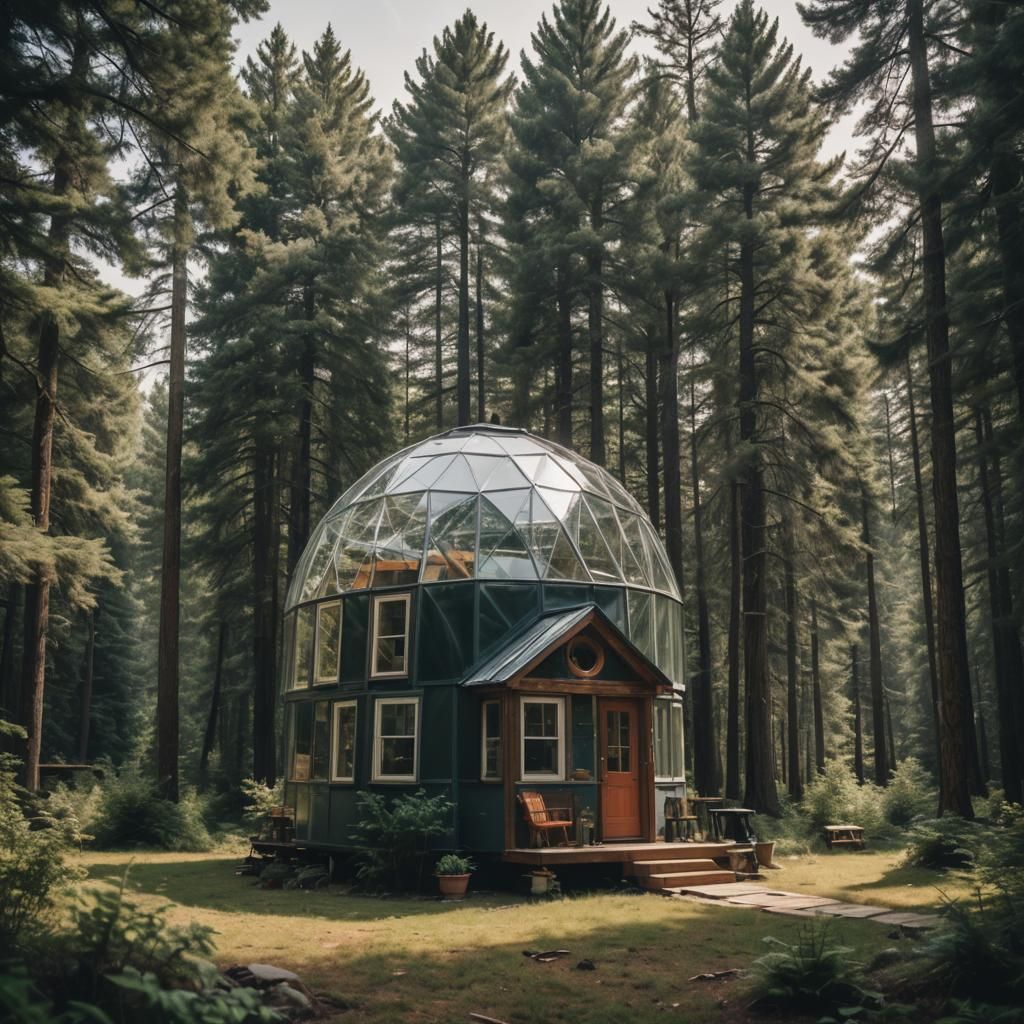 Cinematic Tiny House with Glass Dome