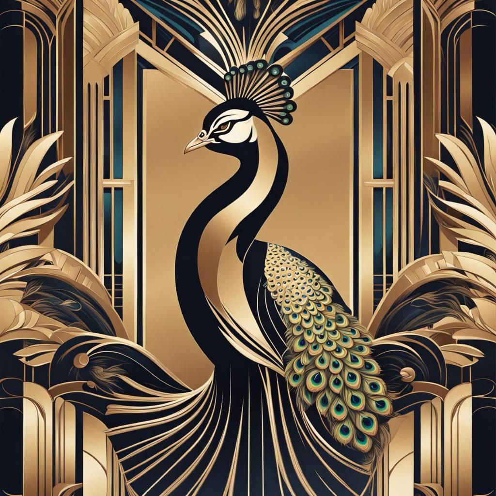 Art Deco Peacock with 1960s Cadillac Flair