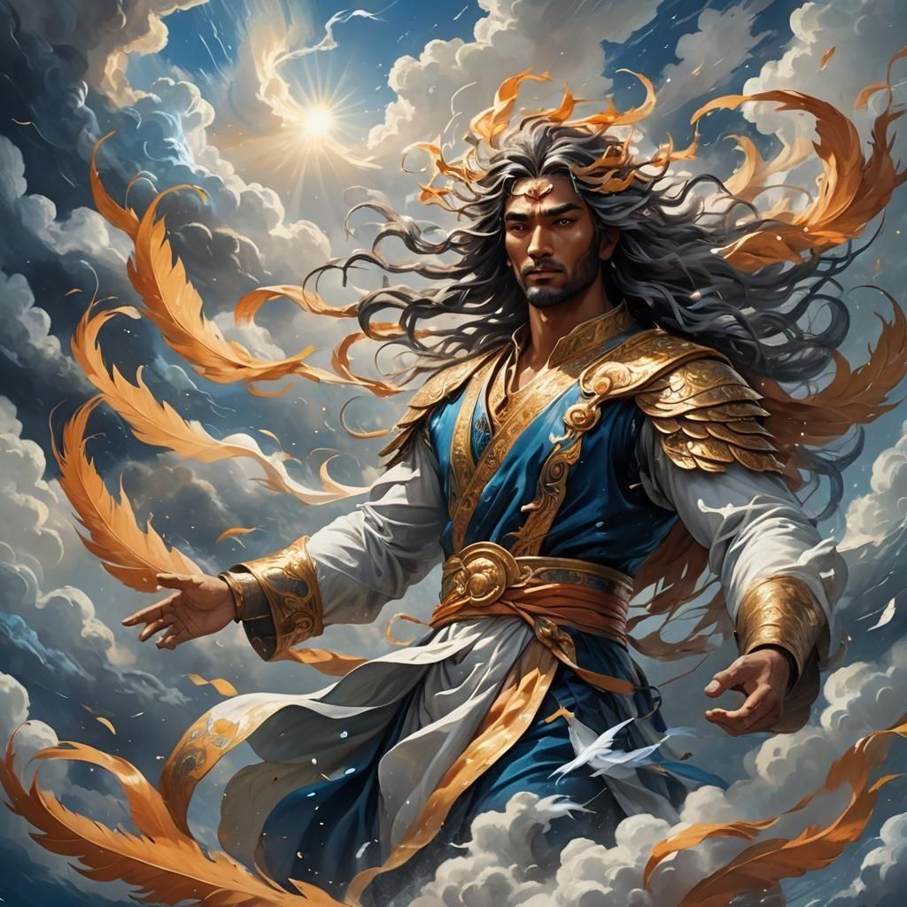 Young God of Wind and Air in Fantasy Art