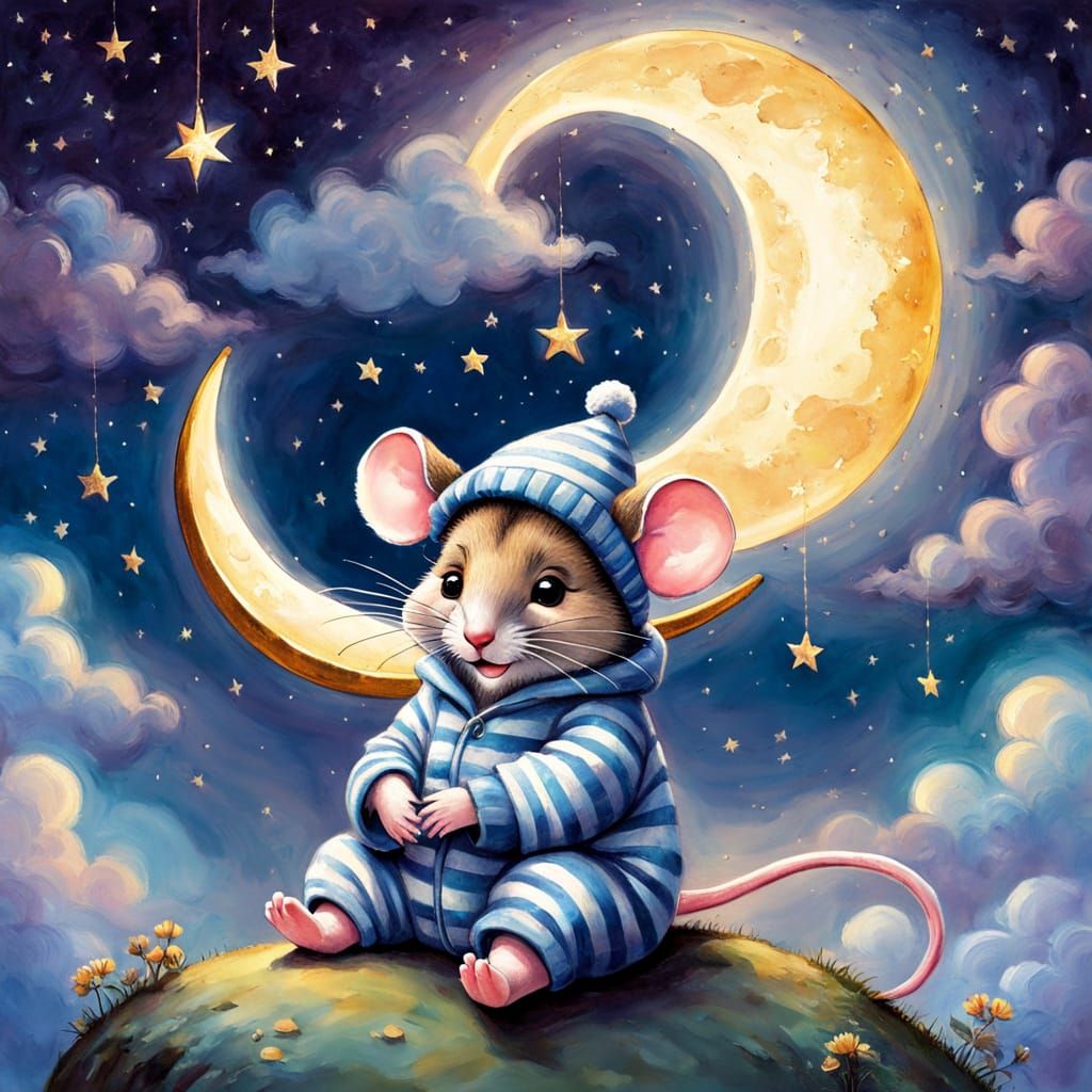 Enchanting Mouse in Whimsical Thomas Kinkade Style