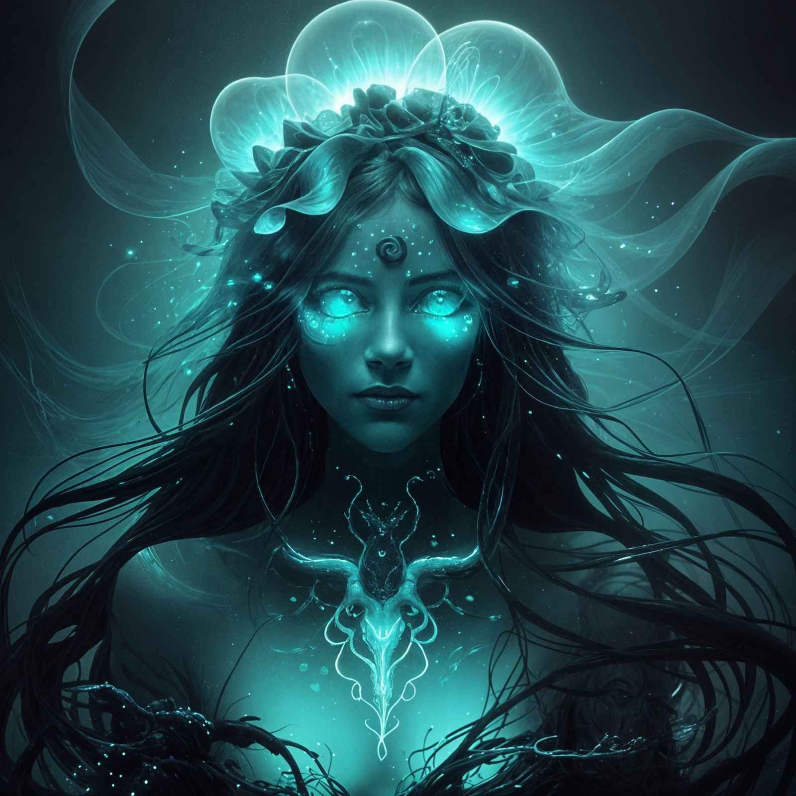 Glowing Deep-Sea Creature in the Abyss