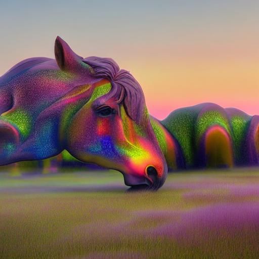 Dreamlike Surrealist Landscape with Serene Lake